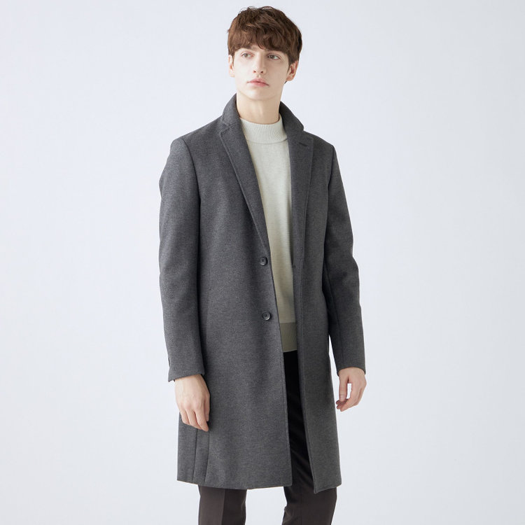 ブラックライン 【SKINNY】ウールブレンドニットチェスターコート/グレー/4S グレー中間