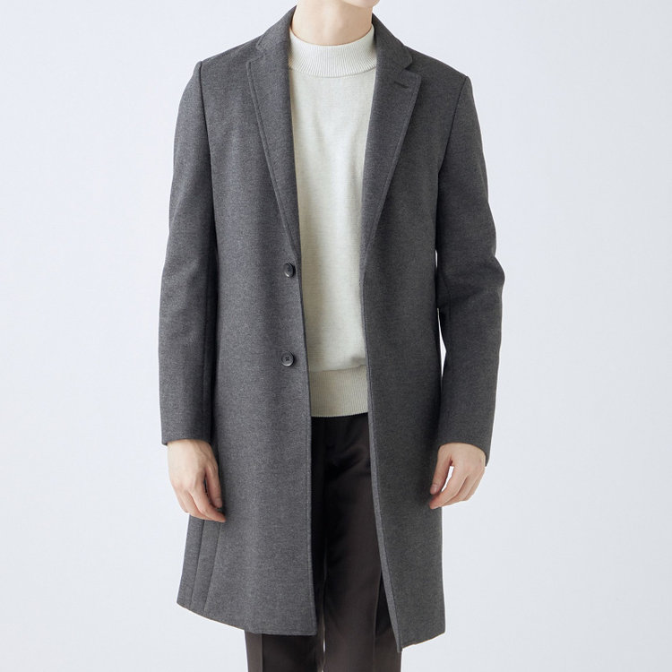 ブラックライン 【SKINNY】ウールブレンドニットチェスターコート/グレー/4S グレー中間