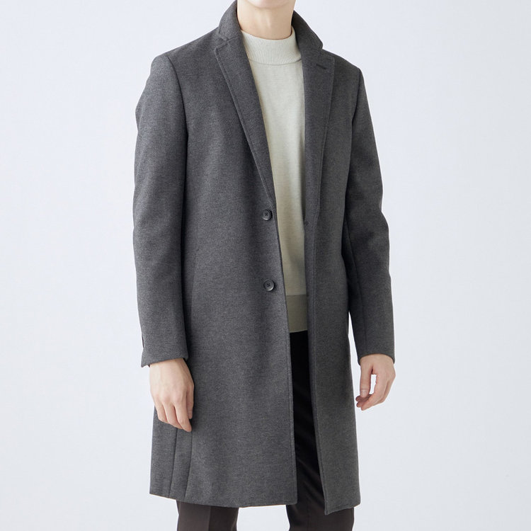 ブラックライン 【SKINNY】ウールブレンドニットチェスターコート/グレー/4S グレー中間