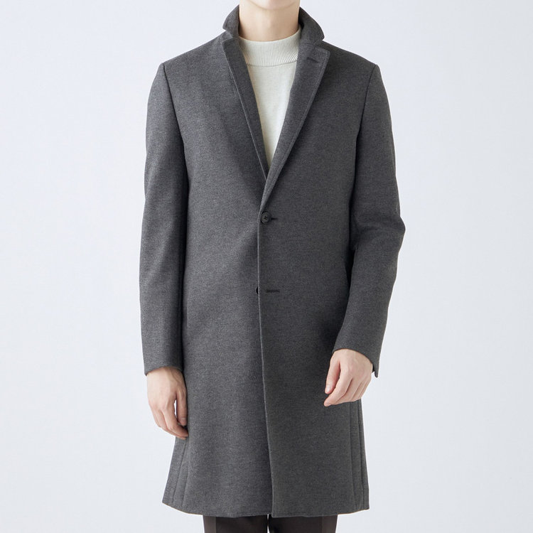 ブラックライン 【SKINNY】ウールブレンドニットチェスターコート/グレー/4S グレー中間