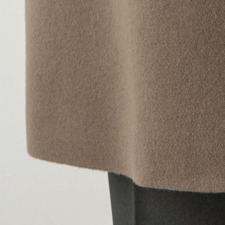 シルバーライン スタンドカラーアシンメトリーコート/モカ 緑中間