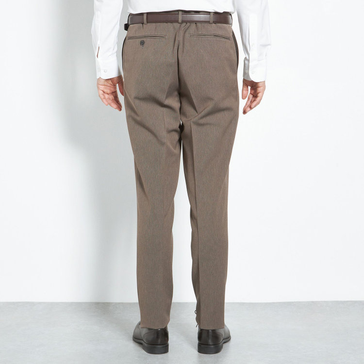シルバーライン 【CLASSICO TAPERED】【春夏】1タックテーパードパンツ/ブラウン/ウエストムーブ仕様/4S SUSTAINABILITY&ECOLOGY FABRIC/※裾上げ済仕様 茶淡色
