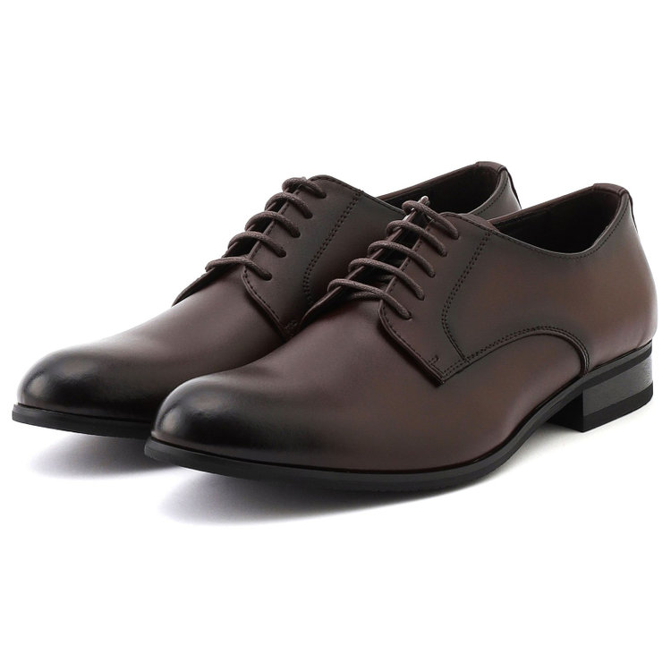 スーツセレクト プレントゥドレスシューズ/ブラウン/革/セメント製法 茶中間