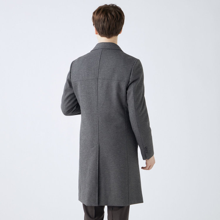 ブラックライン 【SKINNY】ウールブレンドニットチェスターコート/グレー/4S グレー中間