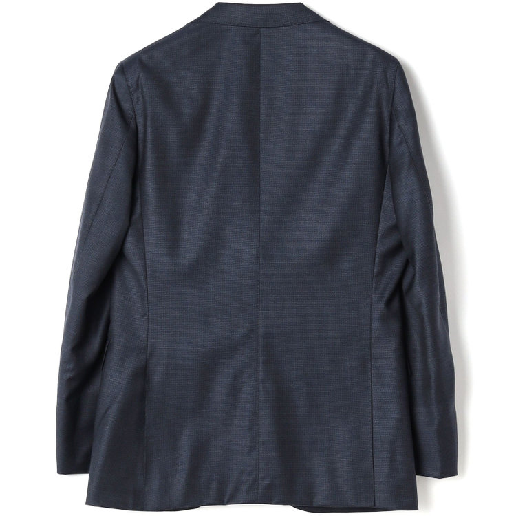 シルバーライン 【CLASSICO TAPERED】【秋冬】2釦シングルスーツ 1タック/ネイビー×メランジ調ハウンドトゥース柄/ウエストムーブ/Ermenegildo Zegna Traveller /※裾上げ必要 紺濃色