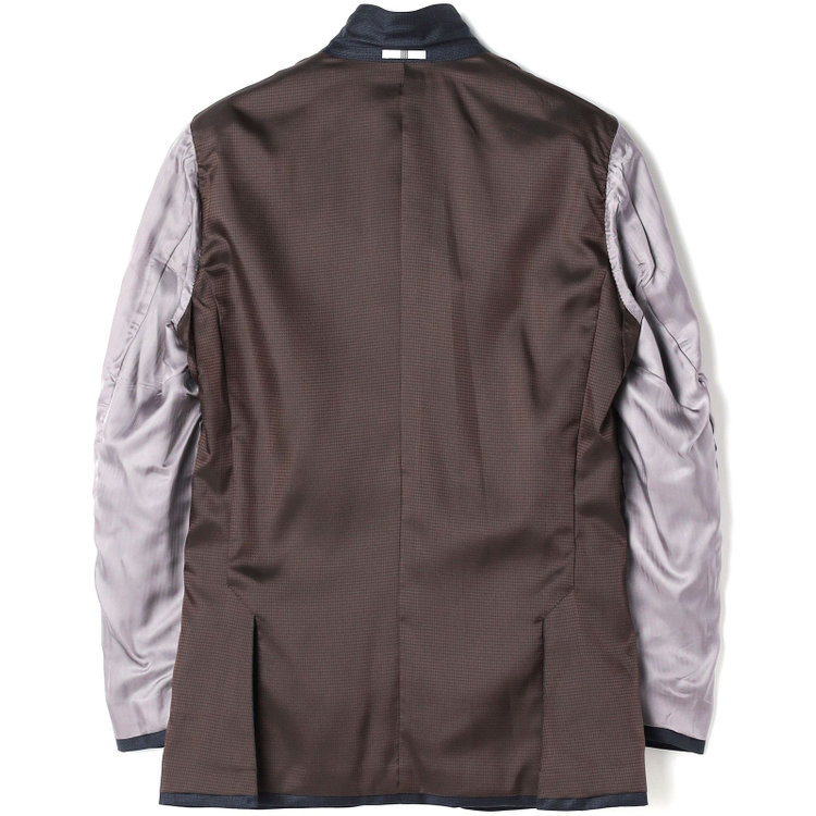 シルバーライン 【CLASSICO TAPERED】【秋冬】2釦シングルスーツ 1タック/ネイビー×メランジ調ハウンドトゥース柄/ウエストムーブ/Ermenegildo Zegna Traveller /※裾上げ必要 紺濃色