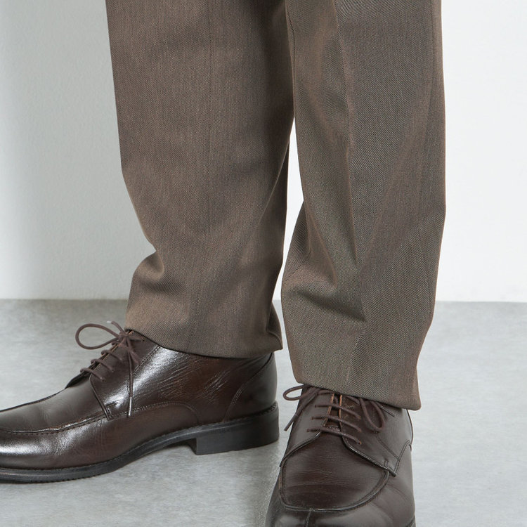 シルバーライン 【CLASSICO TAPERED】【春夏】1タックテーパードパンツ/ブラウン/ウエストムーブ仕様/4S SUSTAINABILITY&ECOLOGY FABRIC/※裾上げ済仕様 茶淡色