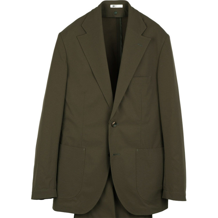 スーツセレクト 【WEB限定/OUTLET】【RBC】【春夏】スペアパンツ付き/3WAYワイド&ピークドラペル＆ノーカラー2釦シングルスーツ 1タック＆2タック/カーキ/ドローコード&ウエストシャーリング/※パンツ裾上げ済仕様/ウォッシャブル カーキ系(濃緑)