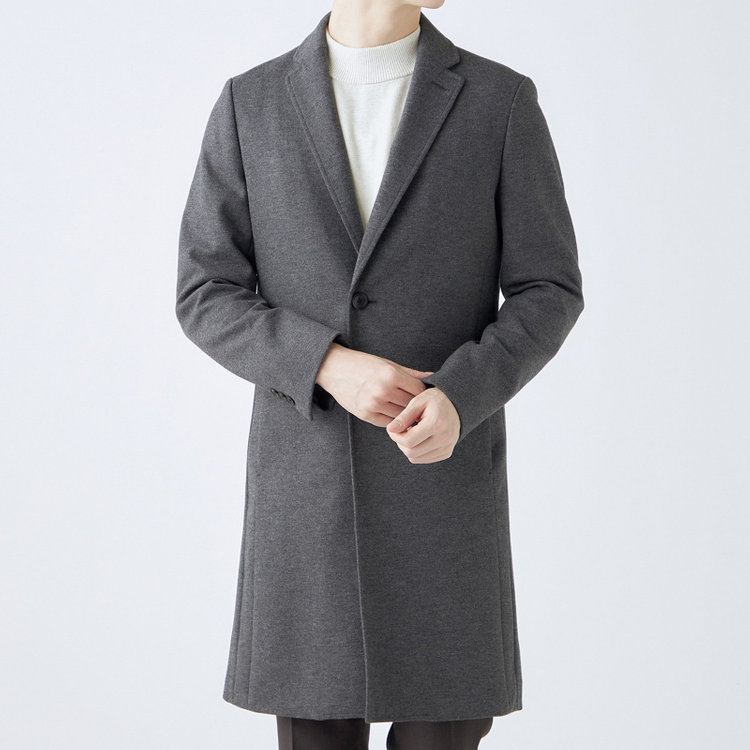 ブラックライン 【SKINNY】ウールブレンドニットチェスターコート/グレー/4S グレー中間