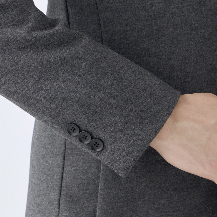 ブラックライン 【SKINNY】ウールブレンドニットチェスターコート/グレー/4S グレー中間