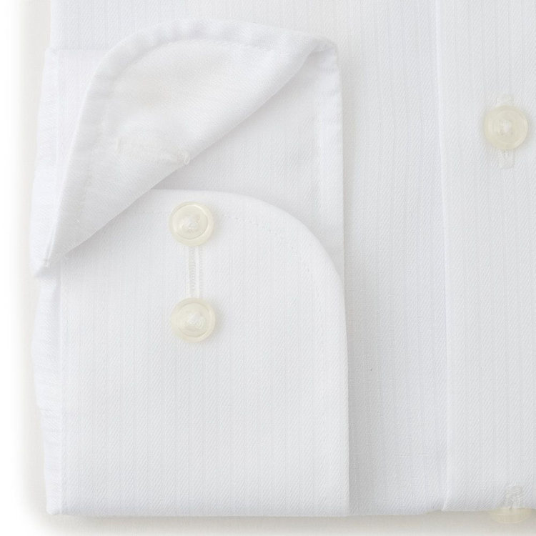 ブラックライン 【BLACK LINE】【形態安定】ワイドカラードレスワイシャツ/ホワイト×ドビー 白