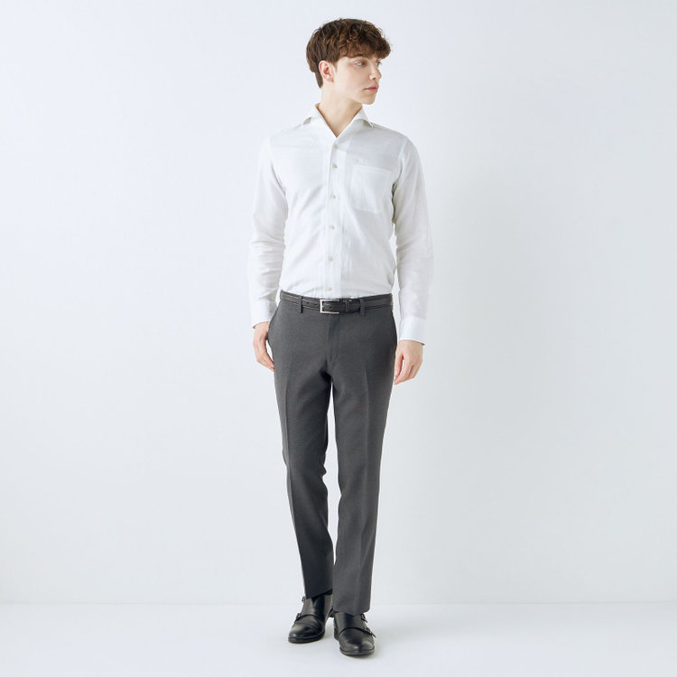 ブラックライン 【KSW】【春夏】0タックパンツ/グレー×チェック/※裾上げ済仕様 グレー中間