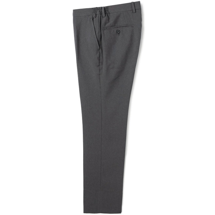 ブラックライン 【WEB限定】【発送在庫あり】【SLIM TAPERED】【年間】ウォッシャブル0タックテーパードパンツ/グレー/ウエストシャーリング/裾上げ済仕様 グレー中間