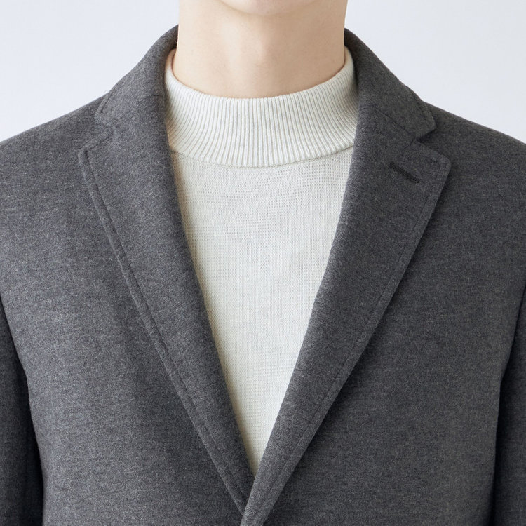 ブラックライン 【SKINNY】ウールブレンドニットチェスターコート/グレー/4S グレー中間