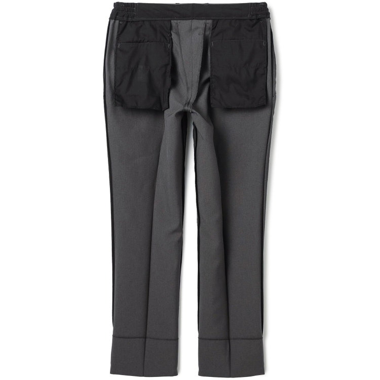ブラックライン 【WEB限定】【発送在庫あり】【SLIM TAPERED】【年間】ウォッシャブル0タックテーパードパンツ/グレー/ウエストシャーリング/裾上げ済仕様 グレー中間