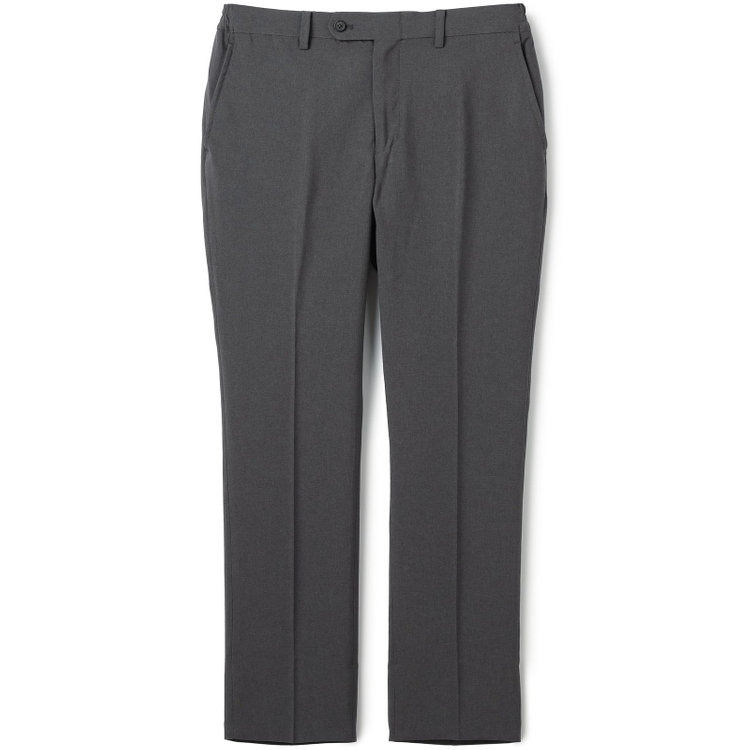 ブラックライン 【WEB限定】【発送在庫あり】【SLIM TAPERED】【年間】ウォッシャブル0タックテーパードパンツ/グレー/ウエストシャーリング/裾上げ済仕様 グレー中間