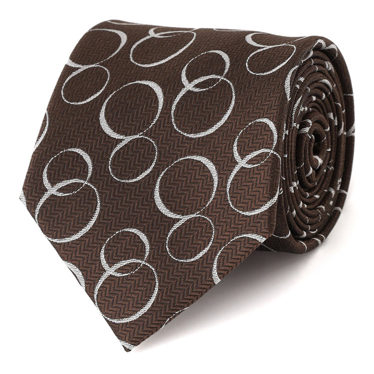シルバーライン 【SILVER LINE】シルクブレンド小紋ネクタイ 8.0cm幅/ブラウン その他