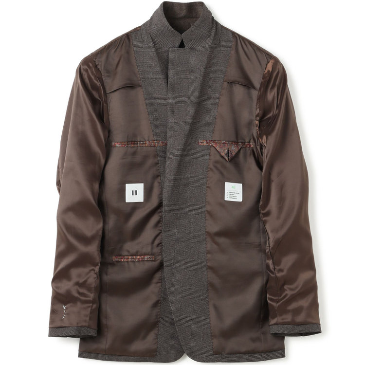 シルバーライン 【CLASSICO TAPERED】【秋冬】2釦シングルスリーピーススーツ 1タック/ブラウン×プレイド/ウエストムーブ/4S SUSTAINABILITY&ECOLOGY FABRIC/※パンツ裾上げ済仕様 茶中間