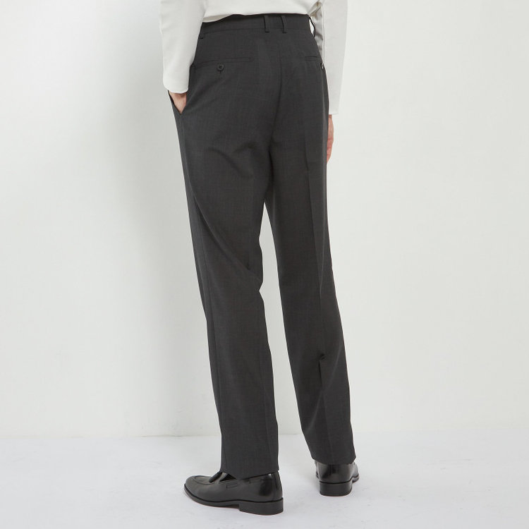 ソノタ 【BLACK LINE】【春夏】1タックワイドシルエットパンツ/グレー×サイロフィル/NEW ZEALAND WOOL MIX Super100’s/※裾上げ必要 グレー濃色