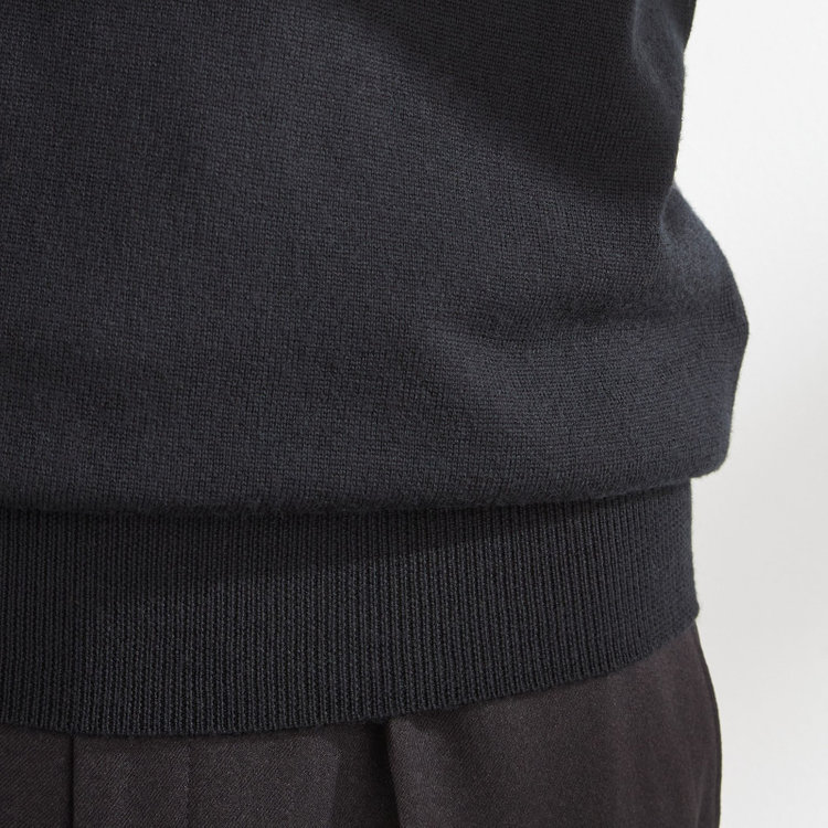 スーツセレクト 【RBC】【秋冬】ウールモックネックニットセーター/ブラック/ZEGNA BARUFFA/マシンウォッシャブル 黒