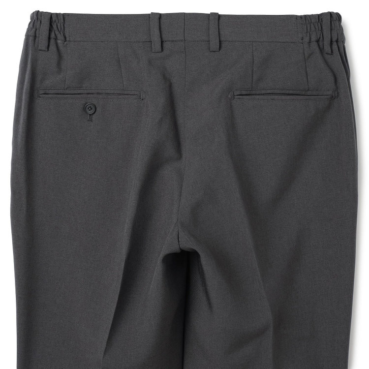 ブラックライン 【WEB限定】【発送在庫あり】【SLIM TAPERED】【年間】ウォッシャブル0タックテーパードパンツ/グレー/ウエストシャーリング/裾上げ済仕様 グレー中間
