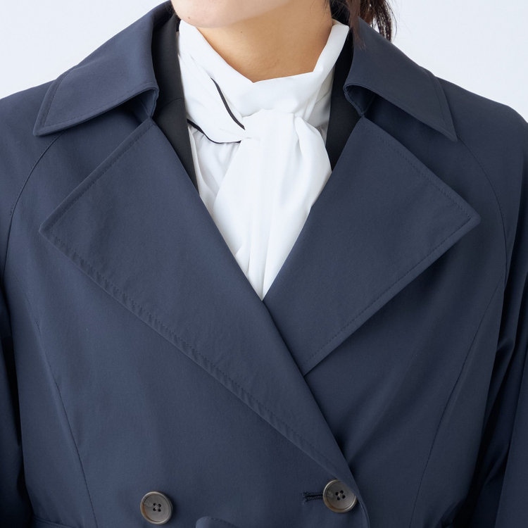 スーツセレクト 【SUIT SELECT×Samantha Thavasa】バックプリーツ トレンチコート/ネイビー 紺中間