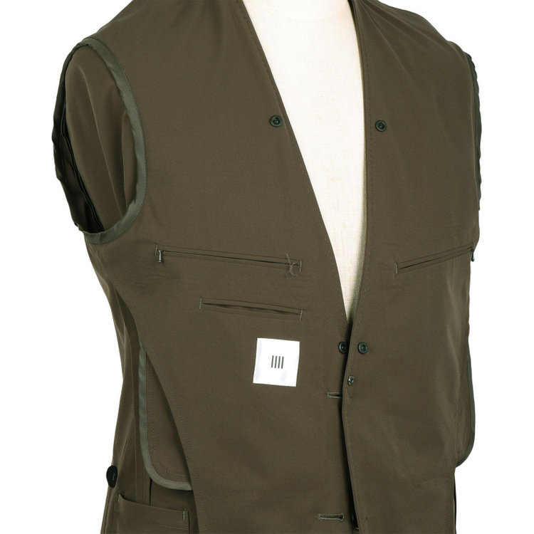 スーツセレクト 【WEB限定/OUTLET】【RBC】【春夏】スペアパンツ付き/3WAYワイド&ピークドラペル＆ノーカラー2釦シングルスーツ 1タック＆2タック/カーキ/ドローコード&ウエストシャーリング/※パンツ裾上げ済仕様/ウォッシャブル カーキ系(濃緑)