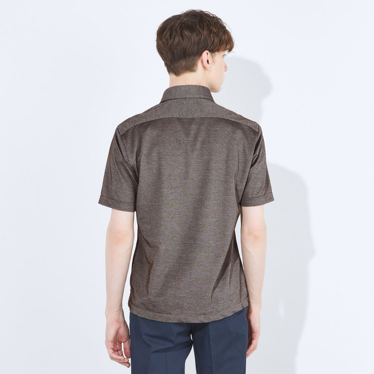 シルバーライン 【RBC/五分袖】カッタウェイビズポロシャツ プルオーバータイプ/ブラウン/4S コットンブレンド 茶中間