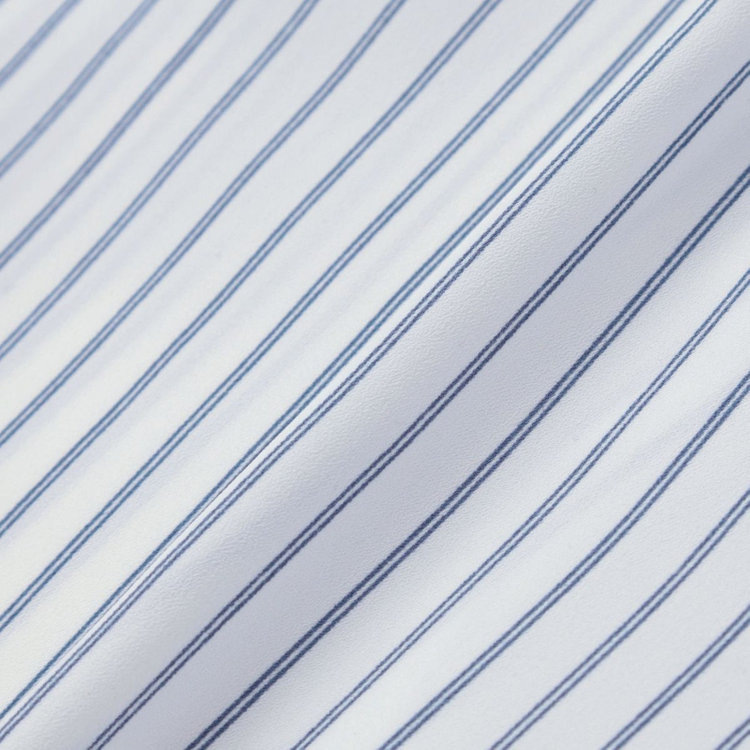 シルバーライン 【SILVER LINE/7分袖】バンドカラープルオーバー/ホワイト×ネイビー/「ウォッシャブル可能」「2WAYストレッチ」「防シワ」「UV加工」「接触冷感」 紺中間