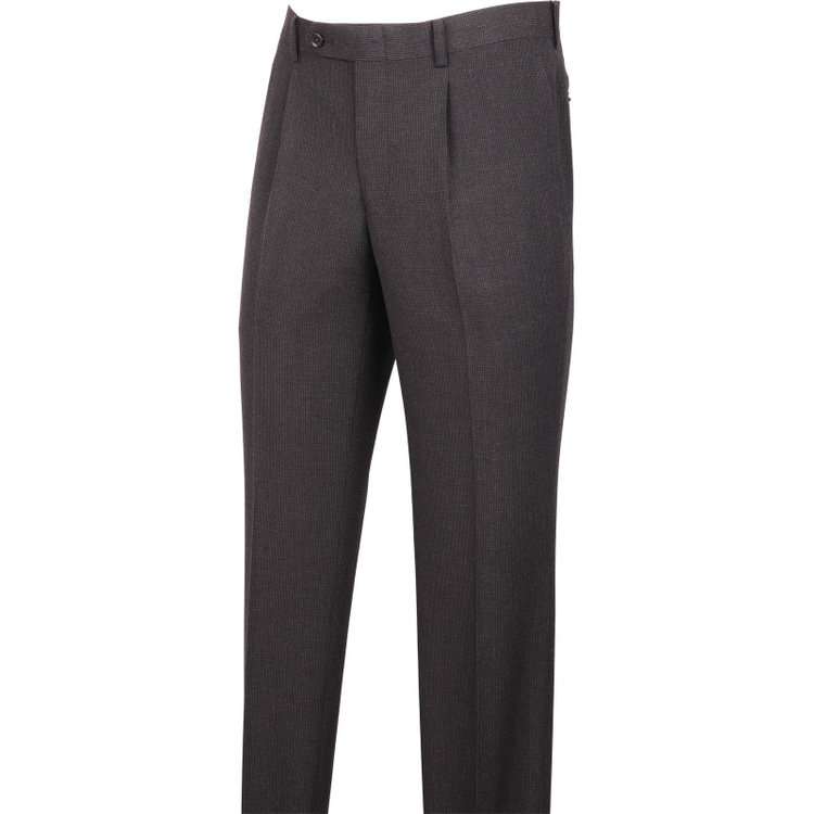 スーツセレクト 【CLASSICO TAPERED】【春夏】2釦シングルスーツ 1タック/ブラウン＆ブラック×ハウンドトゥース/RE:NEWOOL ブラウン系(茶)