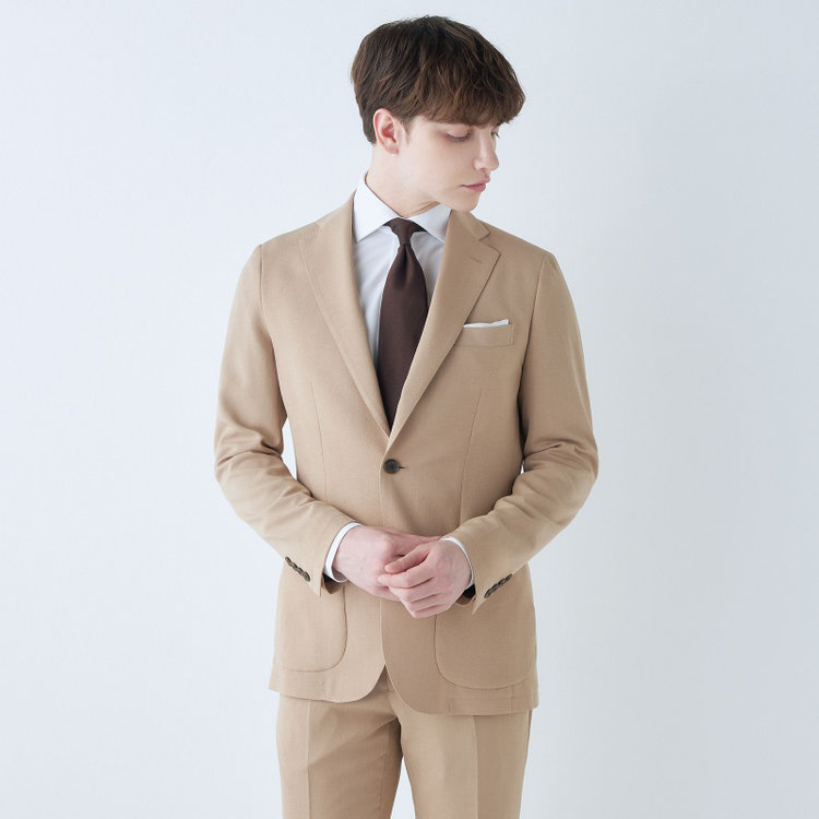 シルバーライン 【5DAYS CLOSET】【RBC】【春夏】2釦シングルジャケット/ベージュ/パッチポケット/4S SUSTAINABILITY&ECOLOGY FABRIC 茶淡色