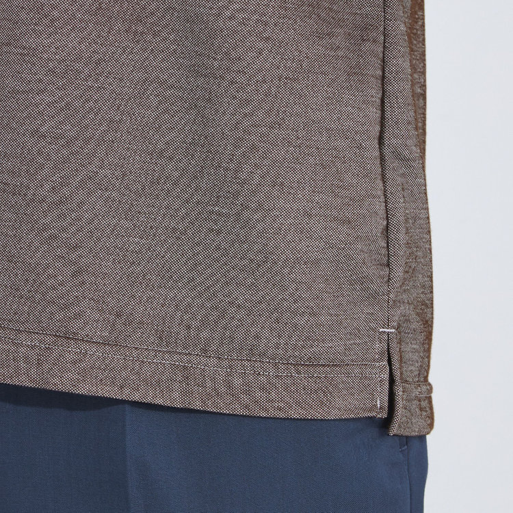 シルバーライン 【RBC/五分袖】カッタウェイビズポロシャツ プルオーバータイプ/ブラウン/4S コットンブレンド 茶中間