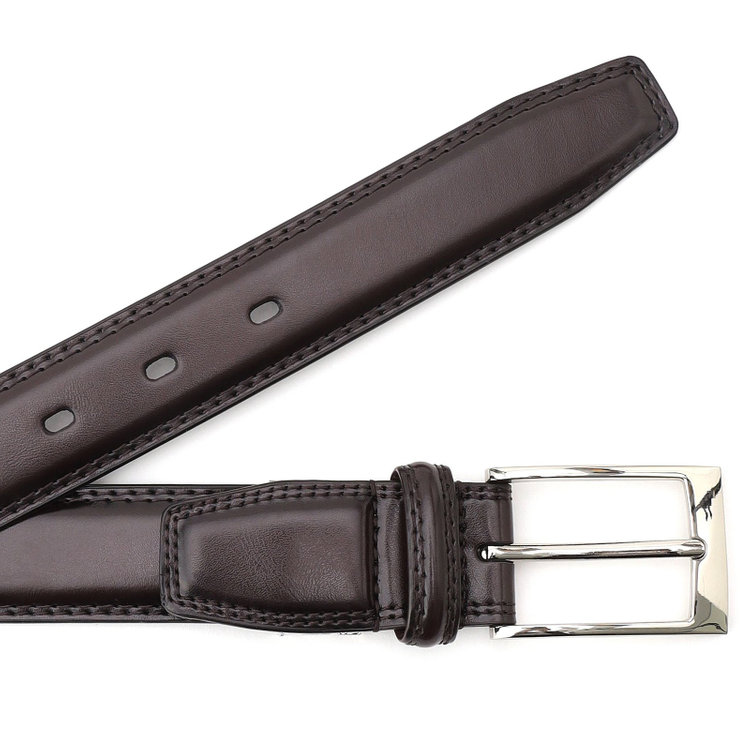 シルバーライン ピンバックルベルト 2.9cm幅/ダークブラウン(ウエスト96cmまで対応) 茶濃色