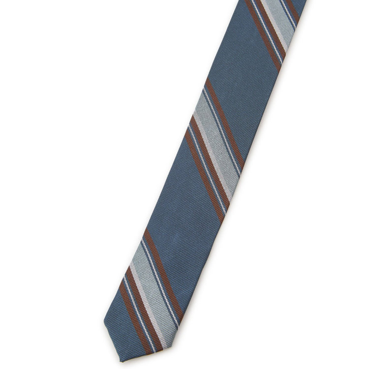 シルバーライン 【SILVER LINE】シルクストライプネクタイ 8.0cm幅/ネイビー×ブラウン その他