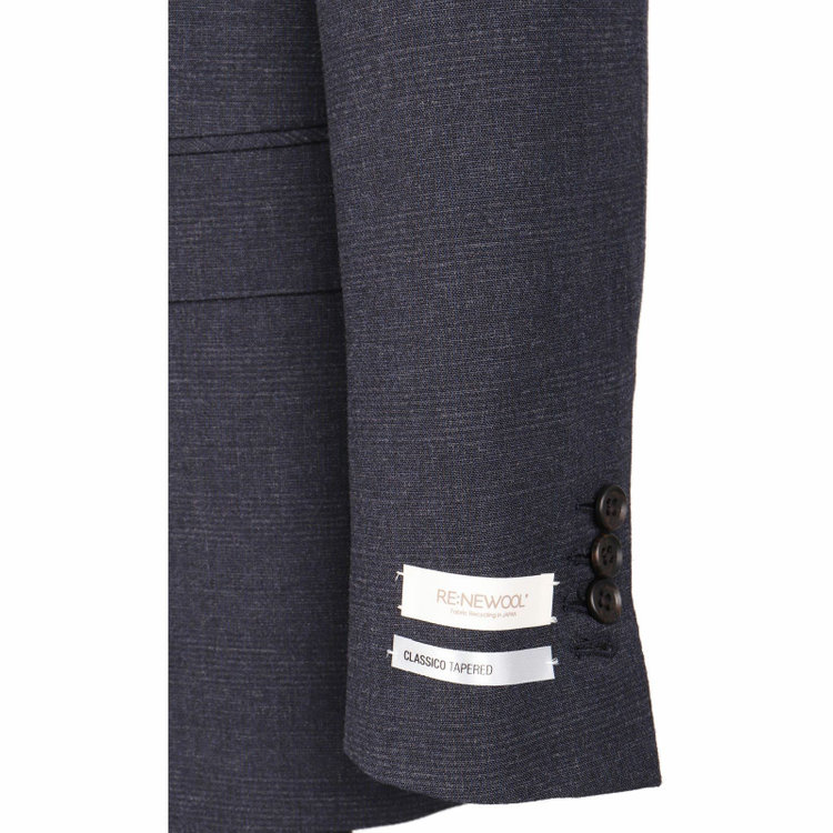 スーツセレクト 【CLASSICO TAPERED】【春夏】2釦シングルスーツ 1タック/ネイビー×チェック/RE:NEWOOL ネイビー系(紺)