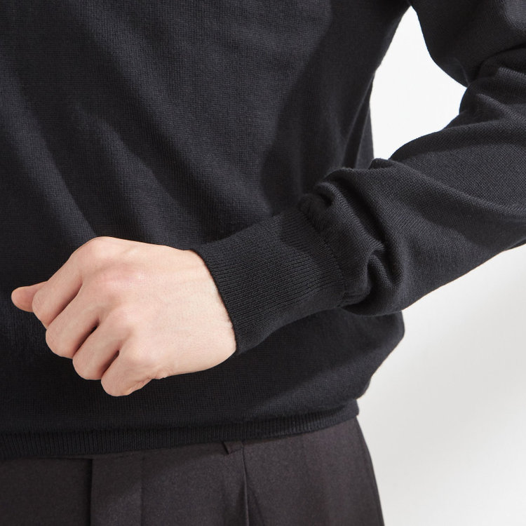 スーツセレクト 【RBC】【秋冬】ウールタートルネックニットセーター/ブラック/ZEGNA BARUFFA/マシンウォッシャブル 黒