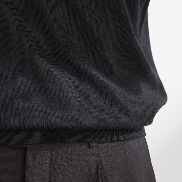 スーツセレクト 【RBC】【秋冬】ウールタートルネックニットセーター/ブラック/ZEGNA BARUFFA/マシンウォッシャブル 黒