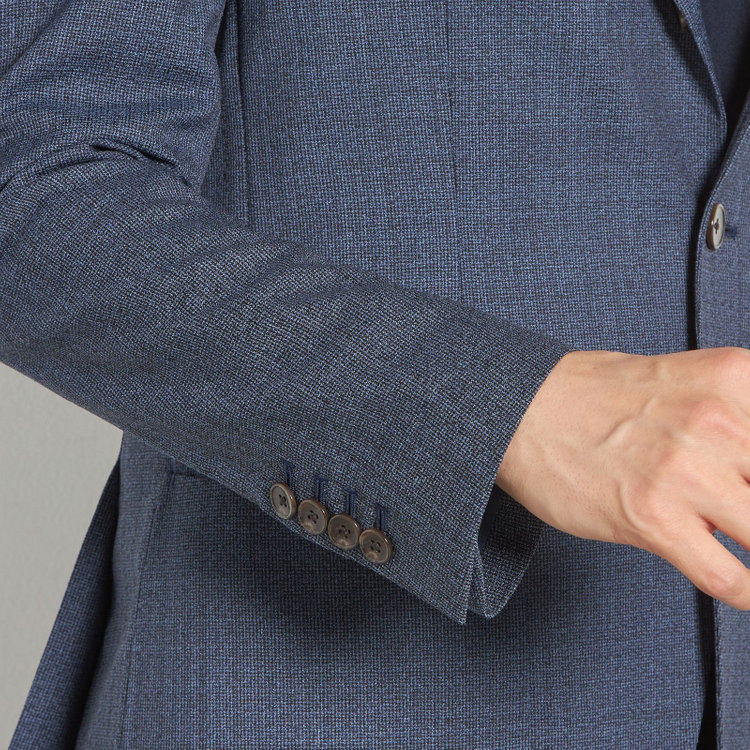 シルバーライン 【CLASSICO TAPERED】【春夏】3釦段返りシングルスーツ 2タック/ネイビー/パッチポケット/ウエストムーブ/MARZOTTO/※裾上げ必要 青濃色