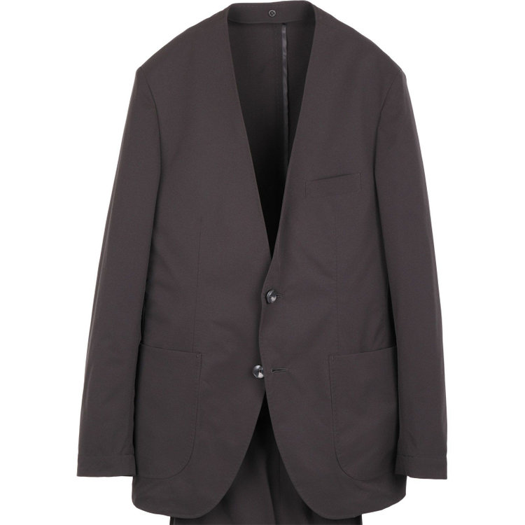 スーツセレクト 【WEB限定/OUTLET】【RBC】【春夏】スペアパンツ付き/3WAYワイド&ピークドラペル＆ノーカラー2釦シングルスーツ 1タック＆2タック/ブラック/ドローコード&ウエストシャーリング/※パンツ裾上げ済仕様/ウォッシャブル ブラック系(黒)