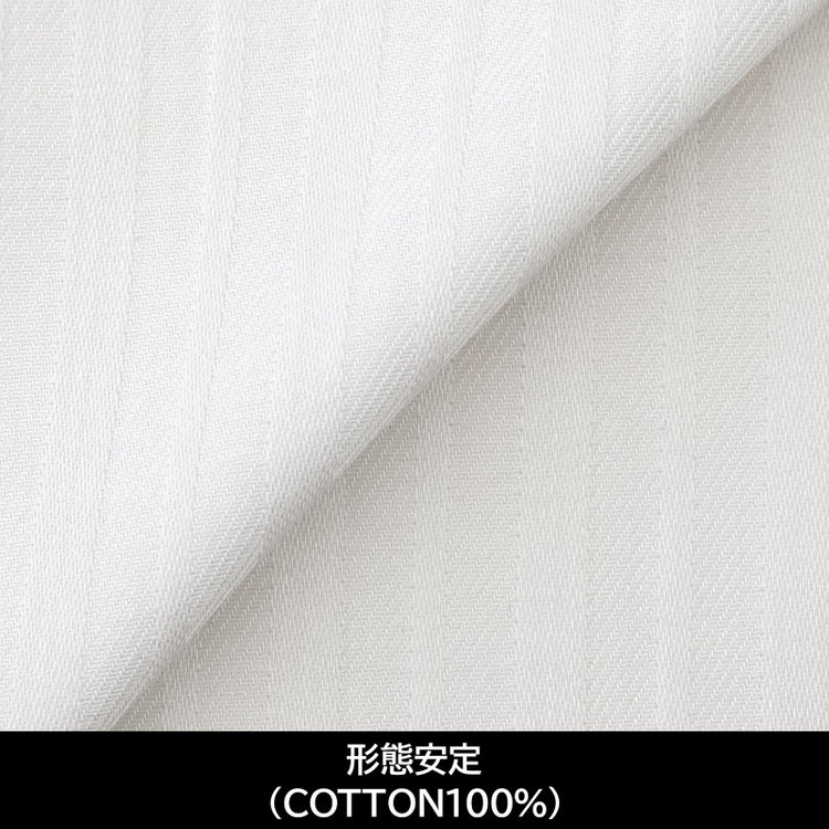 スーツセレクト 【国内縫製】【パターンオーダー】【形態安定】ワイシャツ/ホワイト×ドビーストライプ(COTTON100%) ホワイト系(白)
