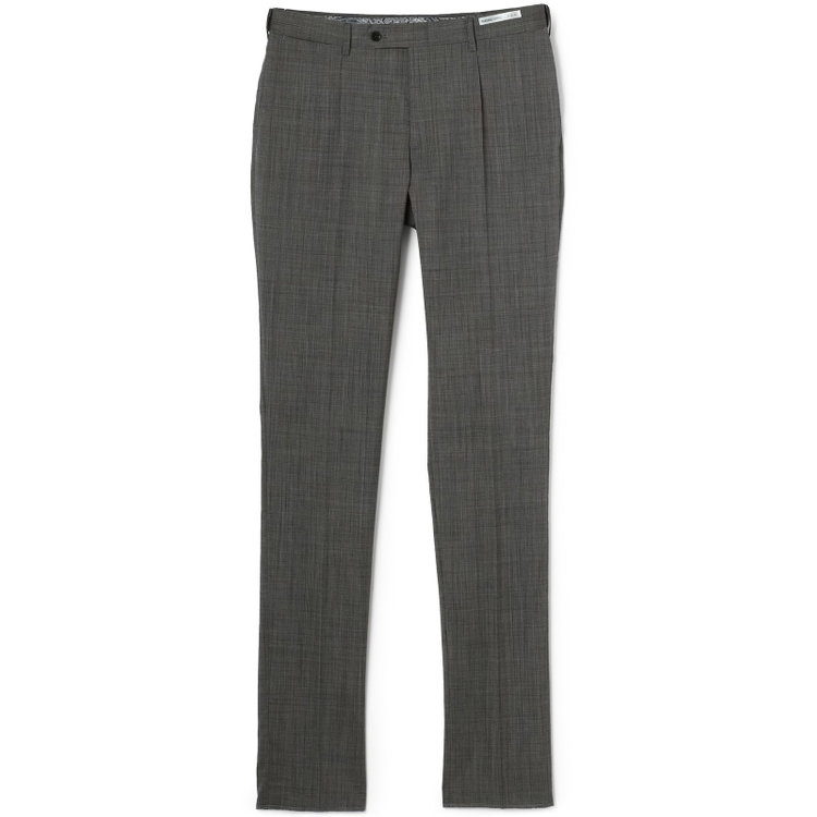 シルバーライン 【CLASSICO TAPERED】【春夏】ウール 1タックテーパードパンツ/グレー×ソリッド/ウエストムーブ/ウォッシャブル/※裾上げ必要 グレー淡色