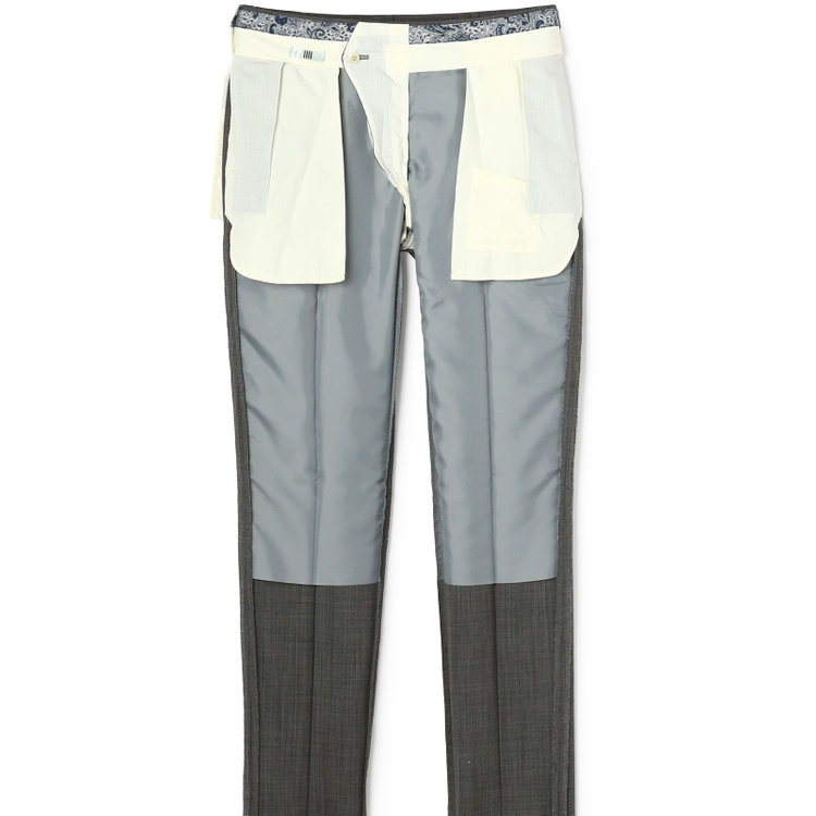シルバーライン 【CLASSICO TAPERED】【春夏】ウール 1タックテーパードパンツ/グレー×ソリッド/ウエストムーブ/ウォッシャブル/※裾上げ必要 グレー淡色