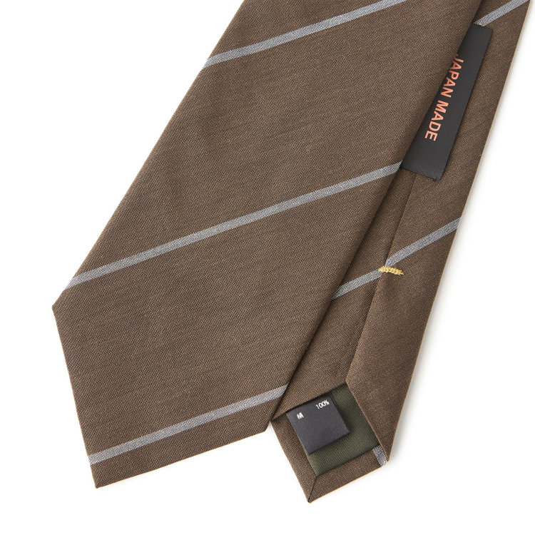 シルバーライン 【SILVER LINE】シルクストライプネクタイ 9.0cm幅/ブラウン×グレー/JAPAN MADE その他
