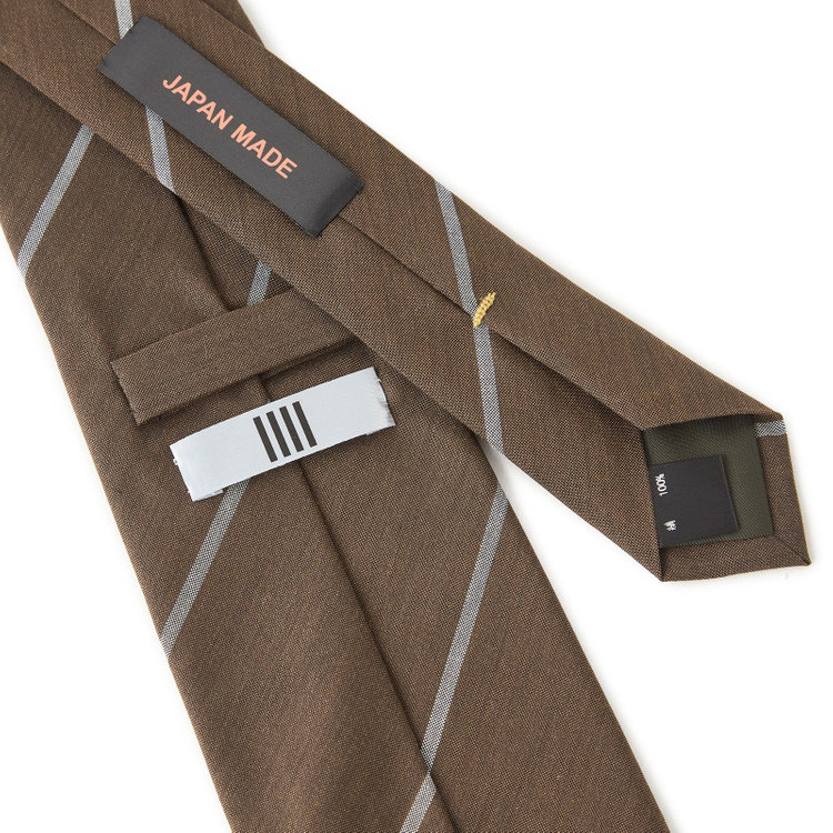 シルバーライン 【SILVER LINE】シルクストライプネクタイ 9.0cm幅/ブラウン×グレー/JAPAN MADE その他