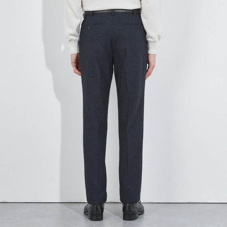 シルバーライン 【5DAYS CLOSET】【RBC】【秋冬】ウールブレンド1タックテーパードパンツ/ネイビー/ウエストムーブ/RE:NEWOOL/※裾上げ必要 紺中間