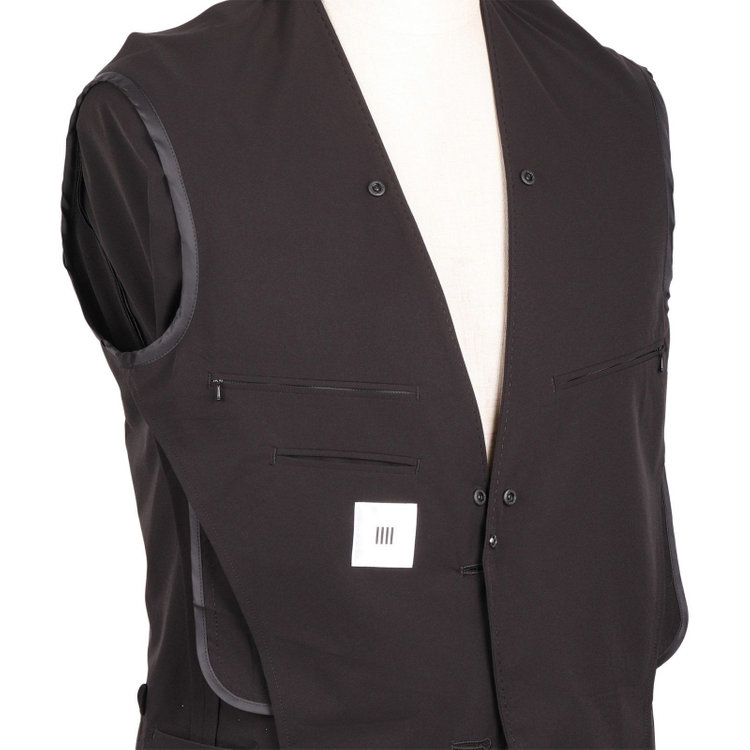 スーツセレクト 【WEB限定/OUTLET】【RBC】【春夏】スペアパンツ付き/3WAYワイド&ピークドラペル＆ノーカラー2釦シングルスーツ 1タック＆2タック/ブラック/ドローコード&ウエストシャーリング/※パンツ裾上げ済仕様/ウォッシャブル ブラック系(黒)