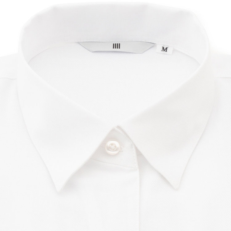 シルバーライン 【SL/長袖】レギュラーワンピースカラーブラウス/ホワイト×ドビー 白