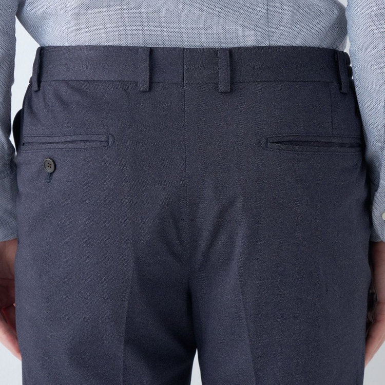 シルバーライン 【CLASSICO TAPERED】【春夏】1タックテーパードパンツ/ブラウン/ウエストシャーリング/4S SUSTAINABILITY&ECOLOGY FABRIC/※裾上げ必要 紺濃色