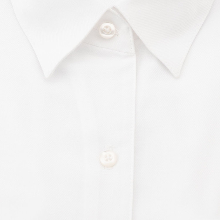 シルバーライン 【SL/長袖】レギュラーワンピースカラーブラウス/ホワイト×ドビー 白