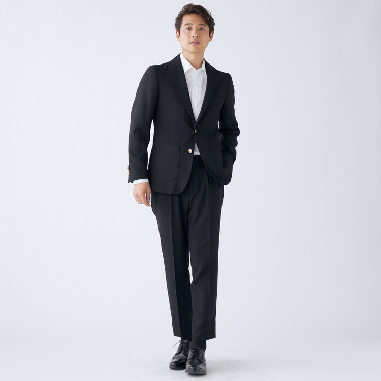 ブラックライン 【発送在庫あり】【RBC】【春夏】2タックパンツ/ブラック/サイド尾錠/4S SUSTAINABILITY&ECOLOGY FABRIC/※裾上げ済仕様 黒